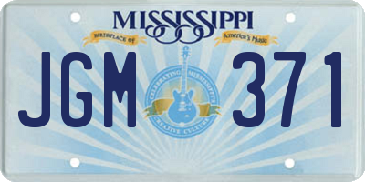 MS license plate JGM371