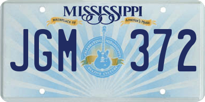 MS license plate JGM372