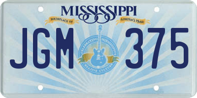 MS license plate JGM375