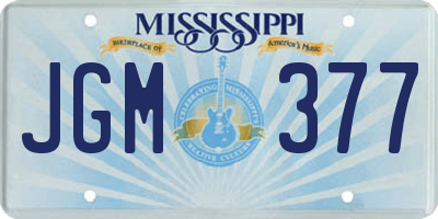 MS license plate JGM377