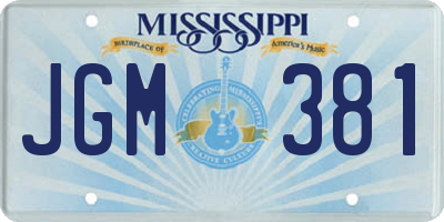 MS license plate JGM381