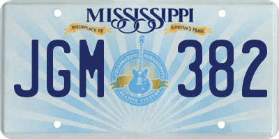 MS license plate JGM382