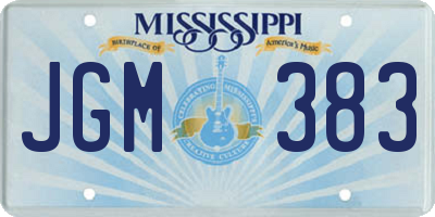 MS license plate JGM383