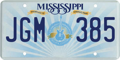MS license plate JGM385