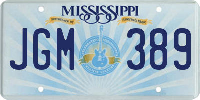 MS license plate JGM389