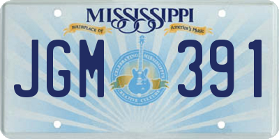 MS license plate JGM391