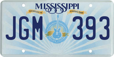 MS license plate JGM393