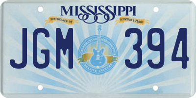 MS license plate JGM394