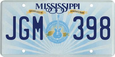 MS license plate JGM398