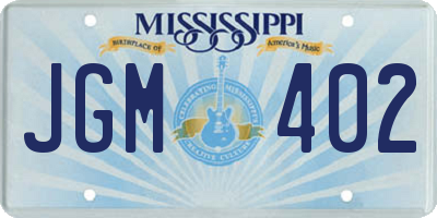 MS license plate JGM402