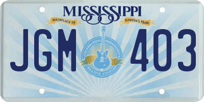 MS license plate JGM403