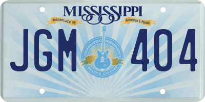 MS license plate JGM404
