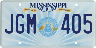 MS license plate JGM405