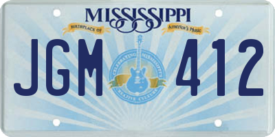 MS license plate JGM412