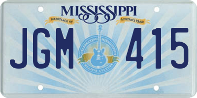 MS license plate JGM415