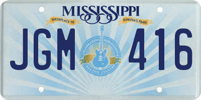 MS license plate JGM416