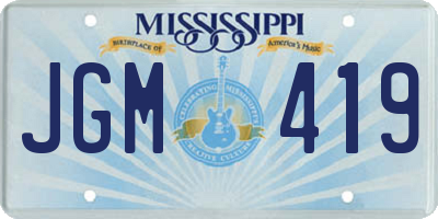 MS license plate JGM419