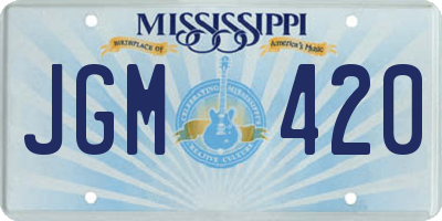 MS license plate JGM420