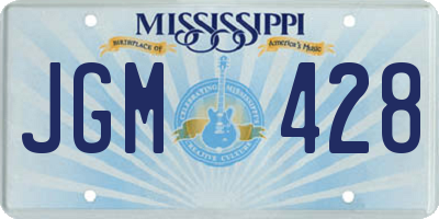 MS license plate JGM428