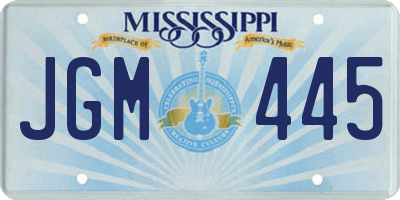 MS license plate JGM445