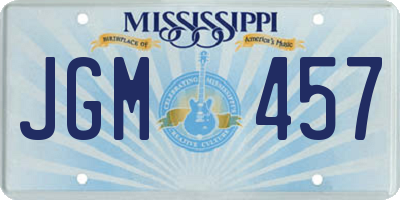 MS license plate JGM457