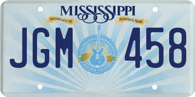 MS license plate JGM458