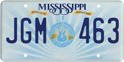 MS license plate JGM463
