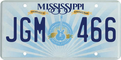 MS license plate JGM466