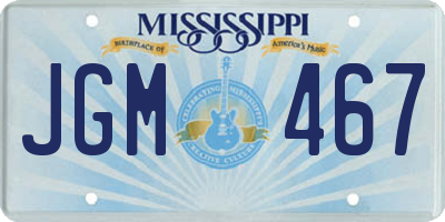 MS license plate JGM467