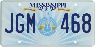 MS license plate JGM468