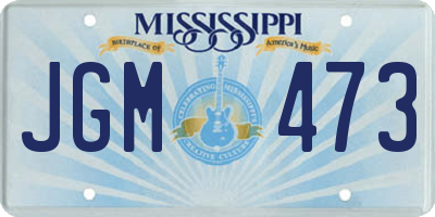MS license plate JGM473