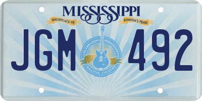 MS license plate JGM492