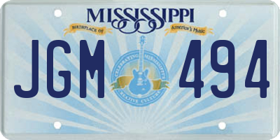 MS license plate JGM494