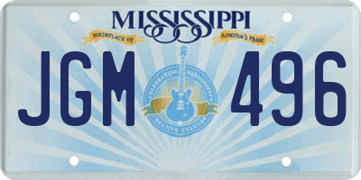 MS license plate JGM496