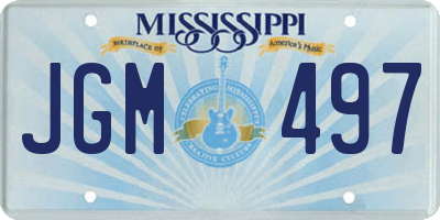 MS license plate JGM497