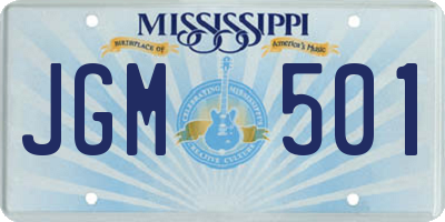 MS license plate JGM501