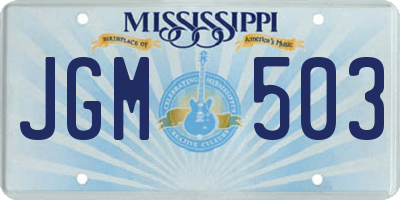 MS license plate JGM503