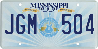 MS license plate JGM504
