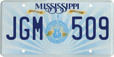 MS license plate JGM509