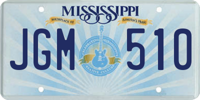 MS license plate JGM510