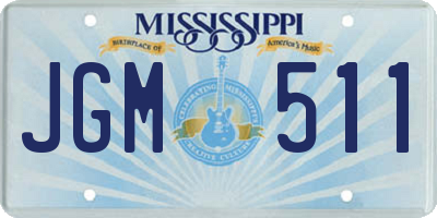 MS license plate JGM511