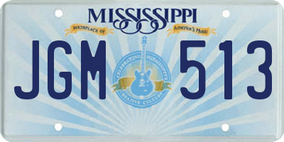 MS license plate JGM513