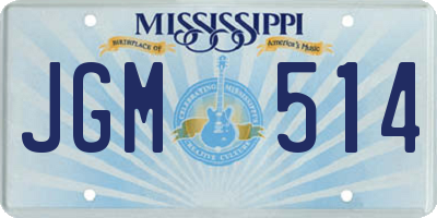 MS license plate JGM514