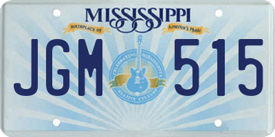 MS license plate JGM515