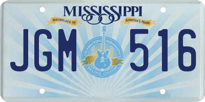 MS license plate JGM516
