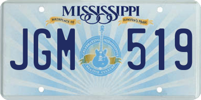 MS license plate JGM519