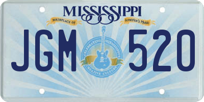 MS license plate JGM520