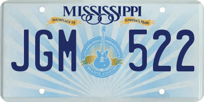 MS license plate JGM522