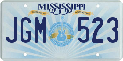 MS license plate JGM523