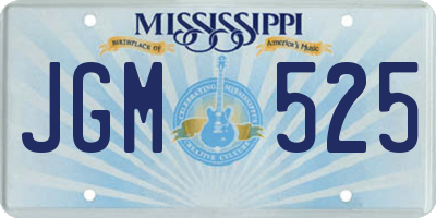 MS license plate JGM525